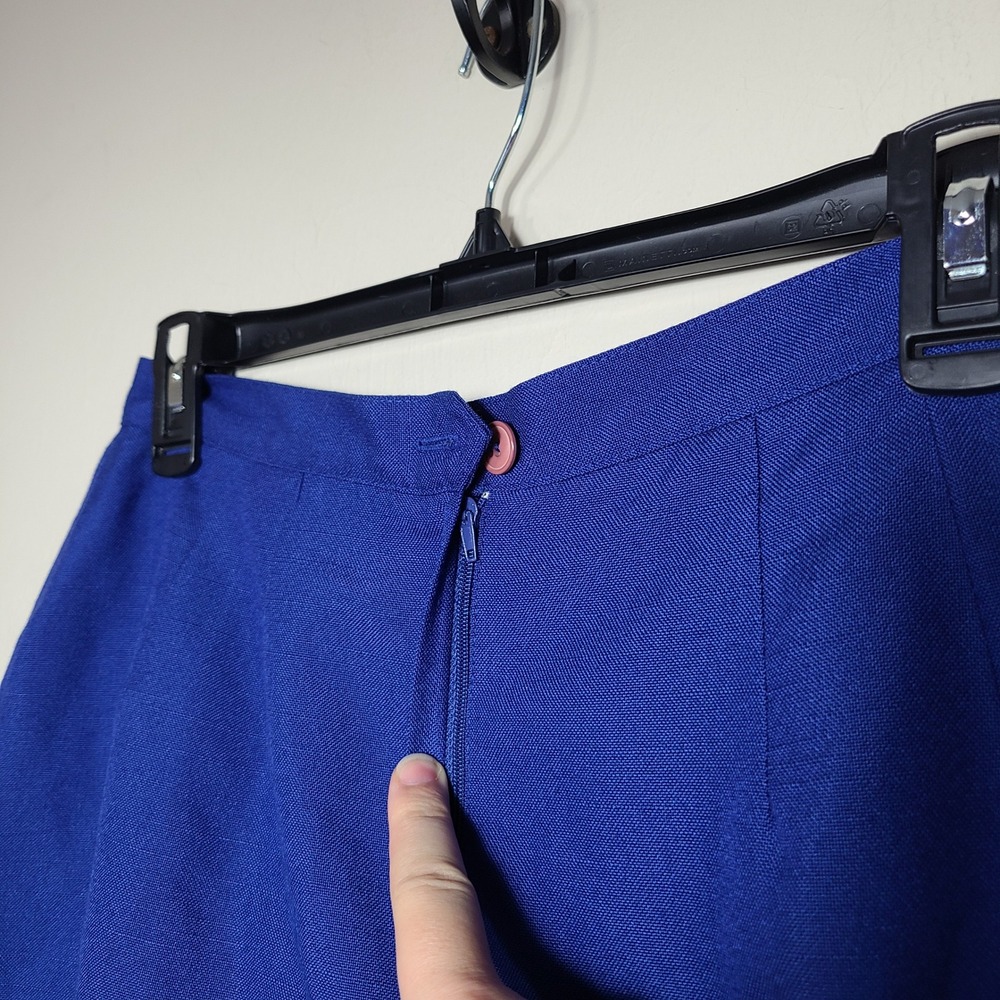 Le Suit Royal Blue Double Breasted Blazer Skirt Suit‎ 10P Office Career Formal - Picture 12 of 15